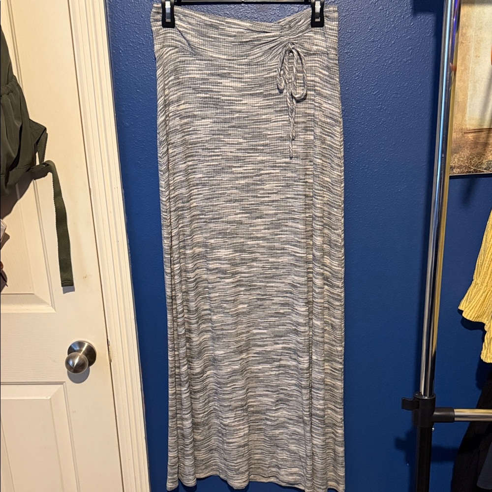 Joe Benbasset Gray Marled Maxi Skirt with Drawstring